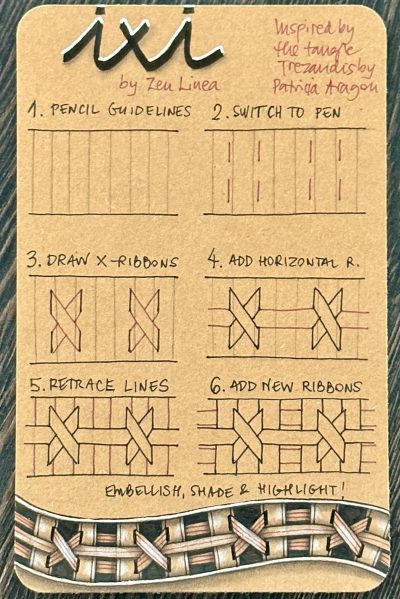 Zentangle pattern tangle Ixi by Zen Linea