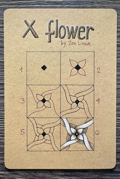 X Flower Tangle Zen Linea